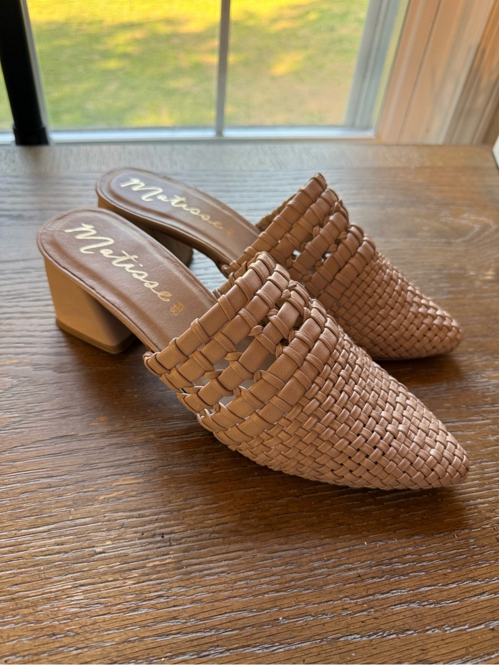 Matisse Woven Pointed Mule in Tan